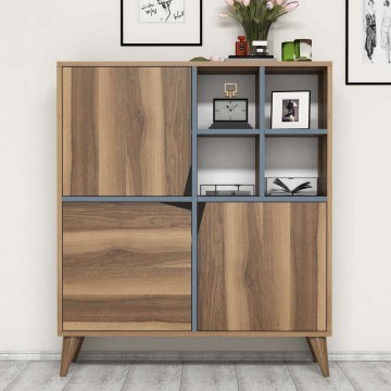 Ντουλάπι Pulse 845HCT3916 100x30x115cm Walnut-Blue
