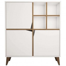 Ντουλάπι Pulse 845HCT3911 100x30x115cm White-Walnut WHITE-WALNUT