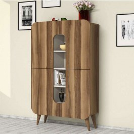 Cabinet Mine 845HCT3908 93x31,8x144cm Walnut-Cream WALNUT-CREAM