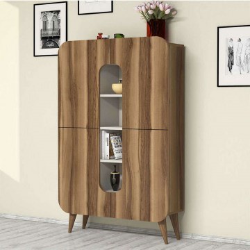 Ντουλάπι Mine 845HCT3908 93x31,8x144cm Walnut-Cream