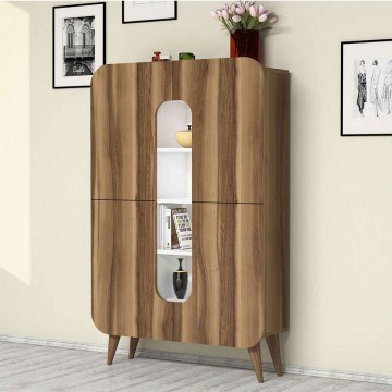 Ντουλάπι Mine 845HCT3906 93x31,8x144cm Walnut-White