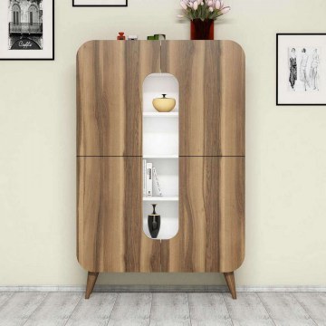 Ντουλάπι Mine 845HCT3906 93x31,8x144cm Walnut-White