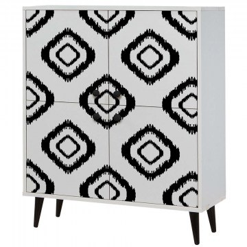 Shoe Cabinet Multilux Fas 869VEL3987 95x36x111cm White-Black
