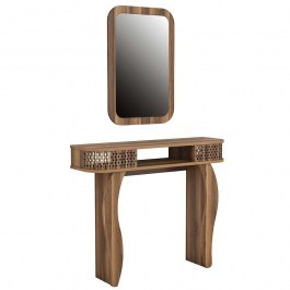 Console With Mirror Damla 845HCT4002 105x30x85/51x76,5cm Walnut WALNUT