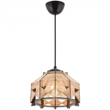 Pendant Lamp Jutta 390FLH1830 20x20x60cm 1xE27 40W Natural-Black Opviq