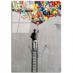 Πίνακας Γυάλινος 123BZM2222 70x100cm Multi Wallity