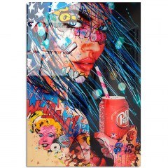 Tempered Glass Painting 123BZM2217 70x100cm Multi Wallity