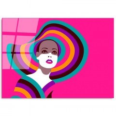 Πίνακας Γυάλινος 123BZM2233 100x70cm Multi Wallity