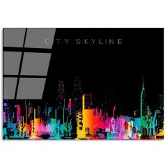 Tempered Glass Painting 123BZM2228 100x70cm Multi Wallity