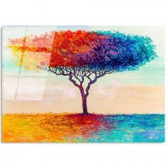 Tempered Glass Painting 123BZM2261 100x70cm Multi Wallity