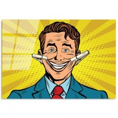 Tempered Glass Painting 123BZM2229 100x70cm Multi Wallity