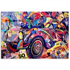 Tempered Glass Painting 123BZM2221 100x70cm Multi Wallity