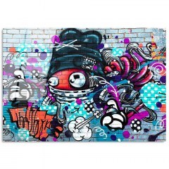 Tempered Glass Painting 123BZM2208 100x70cm Multi Wallity