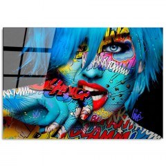 Tempered Glass Painting 123BZM2205 100x70cm Multi Wallity