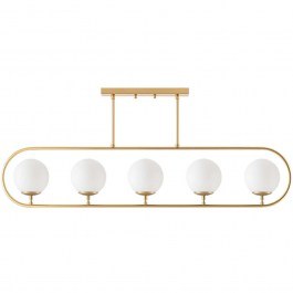 Φωτιστικό Οροφής - Ράγα Jewel 942FLG1144 122x15x49cm 5xE14 15W Gold-White Opviq GOLD-WHITE