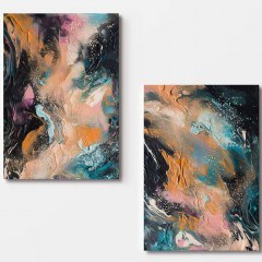 Πίνακας Καμβάς (Σετ 2Τμχ) 910NVT1416 70x100cm Multi Wallity