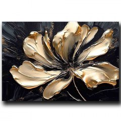 Canvas Painting 895FNA1205 100x70cm Black-Gold Wallity