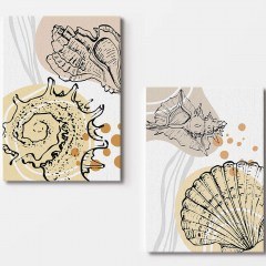 Πίνακας Καμβάς (Σετ 2Τμχ) 910NVT1370 70x100cm Multi Wallity