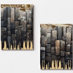 Πίνακας Καμβάς (Σετ 2Τμχ) 910NVT1326 70x100cm Multi Wallity