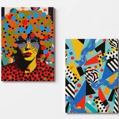 Πίνακας Καμβάς (Σετ 2Τμχ) 910NVT1296 70x100cm Multi Wallity