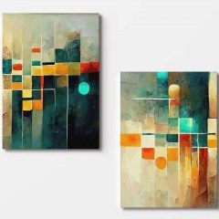 Πίνακας Καμβάς (Σετ 2Τμχ) 910NVT1278 70x100cm Multi Wallity