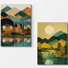 Πίνακας Καμβάς (Σετ 2Τμχ) 910NVT1322 70x100cm Multi Wallity