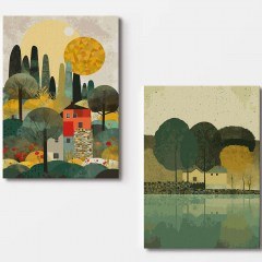 Πίνακας Καμβάς (Σετ 2Τμχ) 910NVT1320 70x100cm Multi Wallity