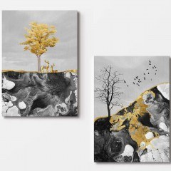 Πίνακας Καμβάς (Σετ 2Τμχ) 910NVT1282 70x100cm Multi Wallity