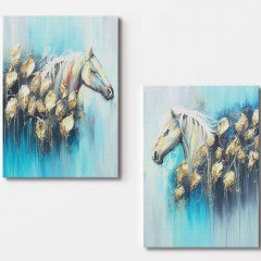 Πίνακας Καμβάς (Σετ 2Τμχ) 910NVT1352 70x100cm Multi Wallity