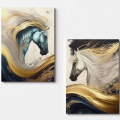 Πίνακας Καμβάς (Σετ 2Τμχ) 910NVT1344 70x100cm Multi Wallity