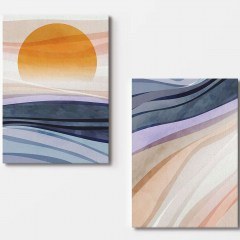 Πίνακας Καμβάς (Σετ 2Τμχ) 910NVT1314 70x100cm Multi Wallity