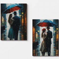 Πίνακας Καμβάς (Σετ 2Τμχ) 910NVT1306 70x100cm Multi Wallity