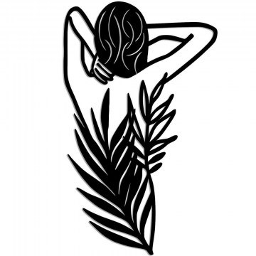 Διακοσμητικό Τοίχου Flower Woman 899SKL2658 42x70cm Black Wallity