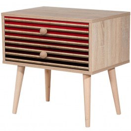 Κομοδίνο Two 869VEL3512 60x40x61cm Oak-Red OAK-RED