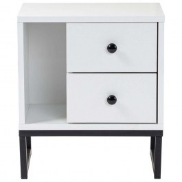 Κομοδίνο Glimmer 241NRD1414 45,2x29,5x50cm White-Black WHITE