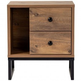 Κομοδίνο Glimmer 241NRD1413 45,2x29,5x50cm Pine-Black NATURAL