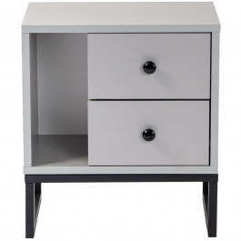 Κομοδίνο Glimmer 241NRD1412 45,2x29,5x50cm Light Grey-Black LIGHT GREY
