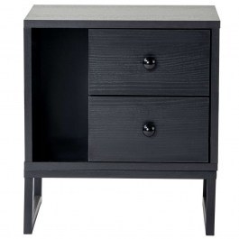 Κομοδίνο Glimmer 241NRD1411 45,2x29,5x50cm Black BLACK