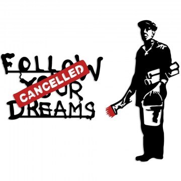 Διακοσμητικό Τοίχου Banksy (Σετ 2Τμχ) 891TNL3630 64x42/46x87cm Black-Red Wallity