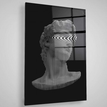 Tempered Glass Painting  401MGN3521 70x100cm Black-White Wallity