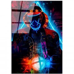 Tempered Glass Painting 123BZM1141 70x100cm Multi Wallity