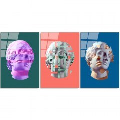 Πίνακας Γυάλινος (Σετ 3Τμχ) 123BZM2371 45x65cm Multi Wallity
