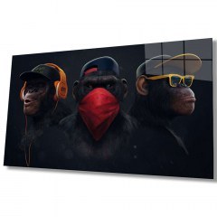 Tempered Glass Painting  221JRS1713 72x46cm Multi Wallity