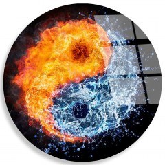 Πίνακας Γυάλινος 123BZM2638 Φ30cm Multi Wallity