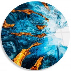 Πίνακας Γυάλινος 123BZM2626 Φ60cm Multi Wallity