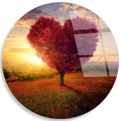 Πίνακας Γυάλινος 123BZM2623 Φ60cm Multi Wallity