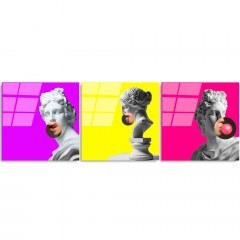 Tempered Glass Painting (Set 3Pcs) 123BZM2348 50x50cm Multi Wallity