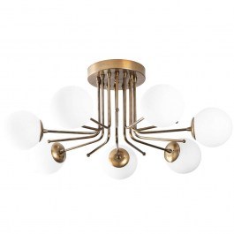 Φωτιστικό Οροφής - Πλαφονιέρα Daisy 521SHN3373 90x90x35cm 7xE27 40W Gold-White Opviq GOLD-WHITE