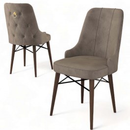Καρέκλα Pare Babyface (Σετ 4Τμχ) 240CHR1533 46x46x94cm Cappuccino-Brown CAPPUCCINO