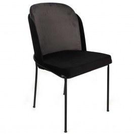 Καρέκλα Dore (Σετ 2Τμχ) 974NMB1652 54x55x86cm Grey-Black GREY-BLACK